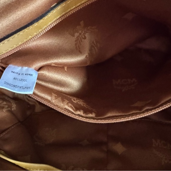 MCM Cognac Visetos Logo Satchel Bag - Picture 11 of 11